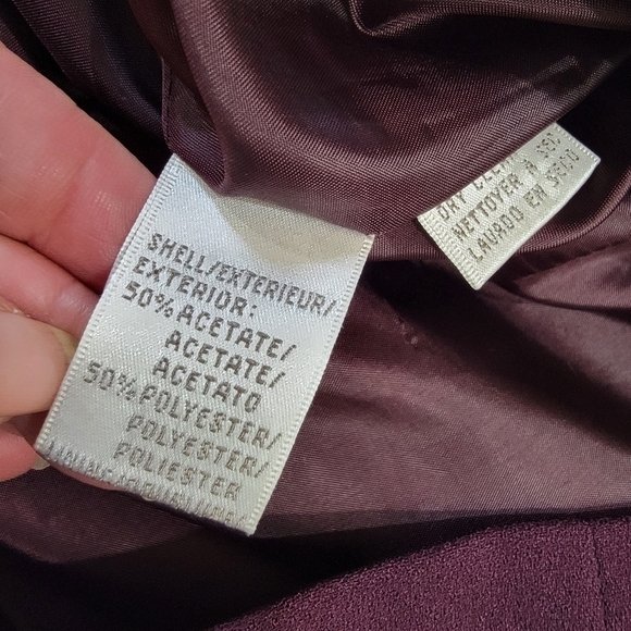 Jones New York Suit Jacket Plum Color Blazer Gold Buttons Size 12 - Picture 12 of 16